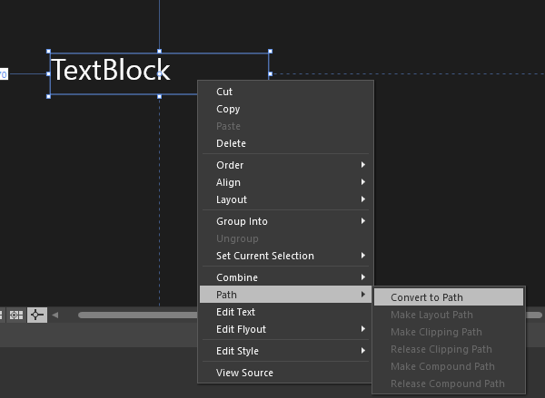 TextBlock Path